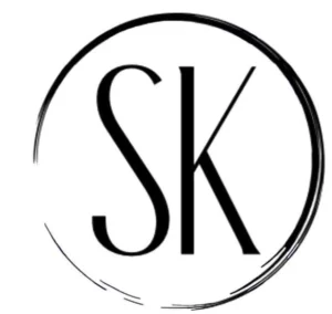 Street Kitchen logo, stylized SK encompassed in a stylized brush strok circle